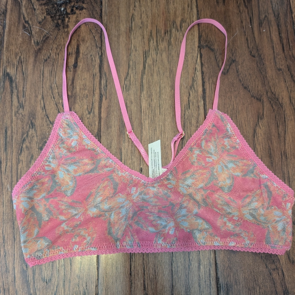 Free People Floral Mesh Bralette
